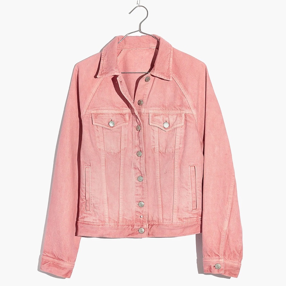 Madewell NWOT The Raglan Oversized Jean Jacket in Dusty Rose - Picture 2 of 7